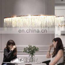 LED Tassel Chandelier Remote Modern Three-color Adjustable Nordic Restaurant Chandelier Luxury Hotel Living Lighting thumbnail-5