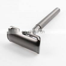 Ready to Ship OEM Logo Classic Metal Brass 3 Types of Razor Heads Double Edge Safety Razor For Face thumbnail-4