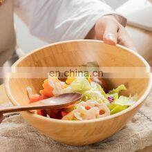 High Quality Factory Wholesale Round Bamboo Wooden Salad Bowl thumbnail-1