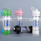 2 in 1 plastic water bottle with mobile holder 2 in 1 gym bottle