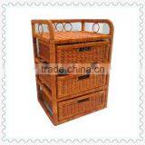 Natural Handmade 3 Drawer Wicker Stand