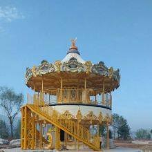 Outdoor Whirligig Swing Rides Playground Merry Go Round Rocking Electric Carousel Horse thumbnail-2