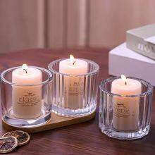 Luxury Stained Glass Candle Holder Wedding Romantic Decoration Clear Glass Jar Eternal Candle