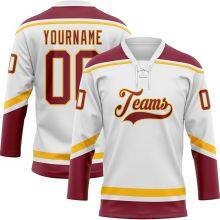 Custom Hockey Jersey for Men Women Youth, Personalized Team Name Number and Logo, Lace Up Practice Sports Fan Jersey thumbnail-1