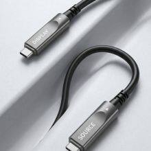 كابل بصري نشط USB-C بطول 10 أمتار، يدعم فيديو بدقة 8K ونقل بيانات بسرعة 10 جيجابت/ثانية، مزود بتقنية الشحن السريع PD70W thumbnail-3