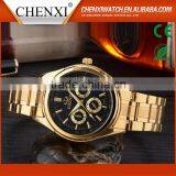 Top Selling Steel Business Men Waterproof Quartz Gold Wrist Watch Men