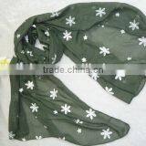 Wholesale Wide Flower Embroidery Cotton Ladies Fashion Scarf thumbnail-5