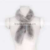 New Winter Fashion Lady Plain Plush Faux Rabbit Fur Scarf thumbnail-3