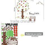 Happy Apple Tree - Wall Decals Stickers Appliques Sticker Paper Removable Living Room Bedroom Art Picture DIY Mural Decoration thumbnail-4