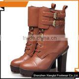 2014 Slip Resistant Women's Leather Half Boots Shoes Ladies 2014 Lace up High Heel Ankle Boots Ladies Sexy High Heels Snow Boots thumbnail-1