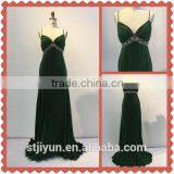 Floor Touching Chaozhou Emerald Green Evening Dress in China
