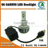 G6 CANBUS LED Headlight H4 Hi/Lo 6000LM thumbnail-1