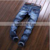 Pleated Men Denim Jeans Pants Famous Brand Washed Ripped Jeans Fashion Designer Biker Jeans Straight Slim Hole Pants thumbnail-2