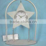 aluminum art metal desk clock, STAR shape metal crafts table clock