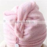 China Supply Popular Ultra Absorbent Turbie Twist Cotton Terry Towel Hair Turban With Embroidery Logo thumbnail-2