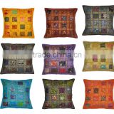 Handmade Embroidery Work Cushion Cover Multi Patchwork Sofa Cushion Cover