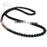Wholesale Black Stone Beads Necklace With Tiger Eye Stone thumbnail-1