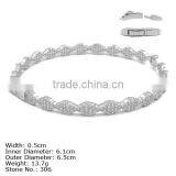 CZQ-0093 Sterling Silver Bangle 925 Solid Womens Sterling Silver Latest Fashion Bangle thumbnail-1