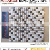 Crema Marfil and Emperador Mixed Marble Mosaic Tiles Polished thumbnail-1
