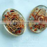 Orgone Engraved Sacral Chakra Oval : Supplier Orgonite Chakra Oval