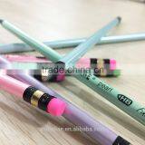 Standard Size Round Shape Pearl Color Coating Body Black Wood HB Pencil Sharpened With Eraser thumbnail-4