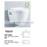 Wall hung ceramic toilet and P-Trap sanitary ware wc European toilet bowl