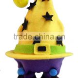 walking and singing with lihting yellow witch hat for halloween gifts