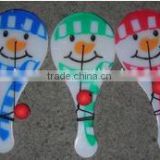 Plastic snowman paddleball
