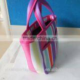 2015 Hot Selling Color Mixture Neoprene Shopping Bag Soft Folding Storage Bag, Handy Travel Bag thumbnail-2