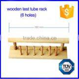 Clear Varnished Solid Wooden Test Tube Rack 6 Holes Tube Capacity thumbnail-2