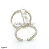 Fashion Double Crystal Diamond Wedding Split Ring For Girls thumbnail-1