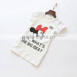 Popular 3 Colors Cute Cartoon Printing Cotton Children O-neck T-shirt