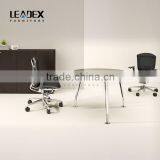 Office table with glass top round metal frame office conference table