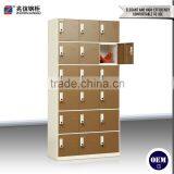 Fashionable 18 Door Brown Steel Clothing Locker Thin Edge Design Wardrobe Steel Gym Storage Locker thumbnail-4