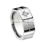 SRR0023 China Supplier Stainless Steel Jewelry Nut Shpaed Masonic Ring thumbnail-1