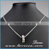 Cool Fashion Women Stainless Steell Bead Ring Pendant Chain Necklace New Style