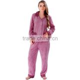 Women's Plus Size Coral Fleece Plain Dyed Solid Color Pajama Homewear Suits Nightwear Ladies Two-piece Pajama Sets With Pockets