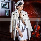 2015 New Design Custom Black Mink Fur Coat With White Spot Coat thumbnail-3