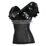 GOTHIC BLACK FAUX LEATHER STEAMPUNK CORSET OUTER GARMENT WHOLESALE CHEAP PRICE thumbnail-3
