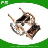 Commercial Wooden Wheel Double Garden Flower Planter thumbnail-1