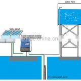 IP65 Protection Solar Water Pumping System With Submersible Pump and 3 Phases Solar Water Pump Inverter