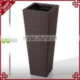 S&D Various Plastic pe Rattan Hand Made Outdoor Decorative Indoor Flower Pots / Cheap Garden Ceramic Planters and Pots Set of 3 thumbnail-2