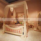 Italy Style Children Two Door Wardrobe Closet/ Classic Lovely Kids Rose Carved Wardrobe Cabinet/ Antique Girl Princess Armoire thumbnail-2