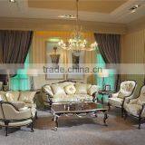 Unique Refined Stitching Sectional Sofa Couch Set, Taste Full of Noble Beige Printed Fabric Sofa Set thumbnail-5