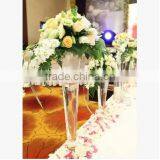 Clear Tapered Galss Vase Flower Arrangement for Home Wedding Decoration thumbnail-3