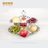 High Quality ceramic departed plates with silver handle