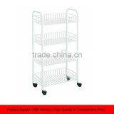 Wire World 4-tier Vegetable Storage Rolling Basket Cart White thumbnail-1