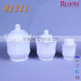 Flower Shape White Glaze Ceramic Coffee Creamer Container thumbnail-1