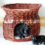 Cheap Luxury Round House Rattan Cat House With Cotton Mat thumbnail-1