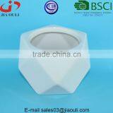 Modern Style Geometry Glazed White Ceramic Flower Plant Pot thumbnail-4